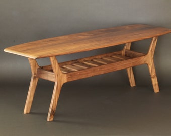 Noll Wide Body Danish Surfboard Coffee Table in Walnut