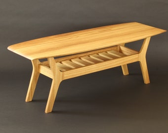 Noll Wide Body Danish Surfboard Coffee Table in African Teak (Iroko)
