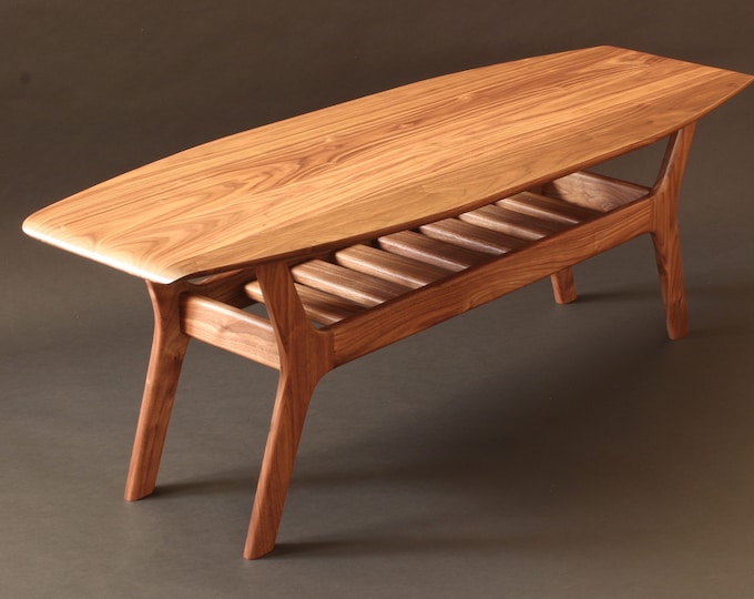 Spicoli Danish Surfboard Coffee Table in Walnut Etsy