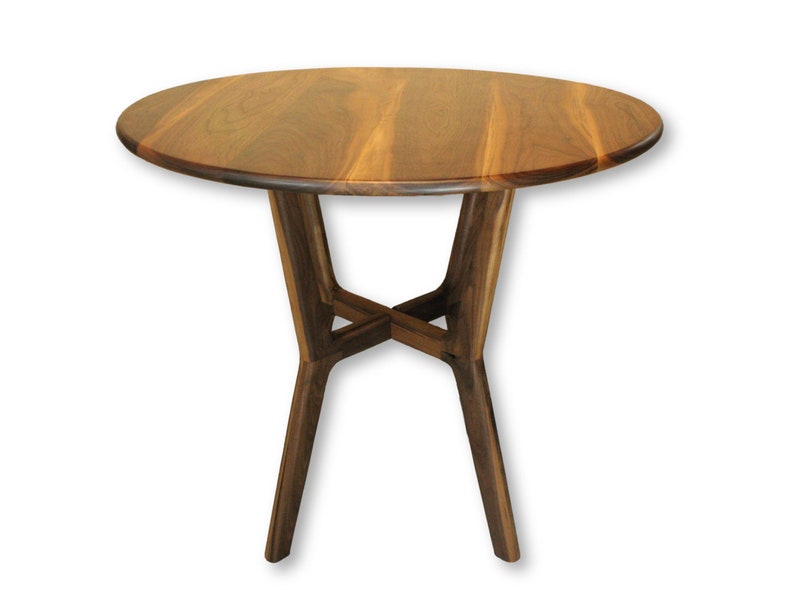 Round Collapsible Buffet Dining Table In Walnut