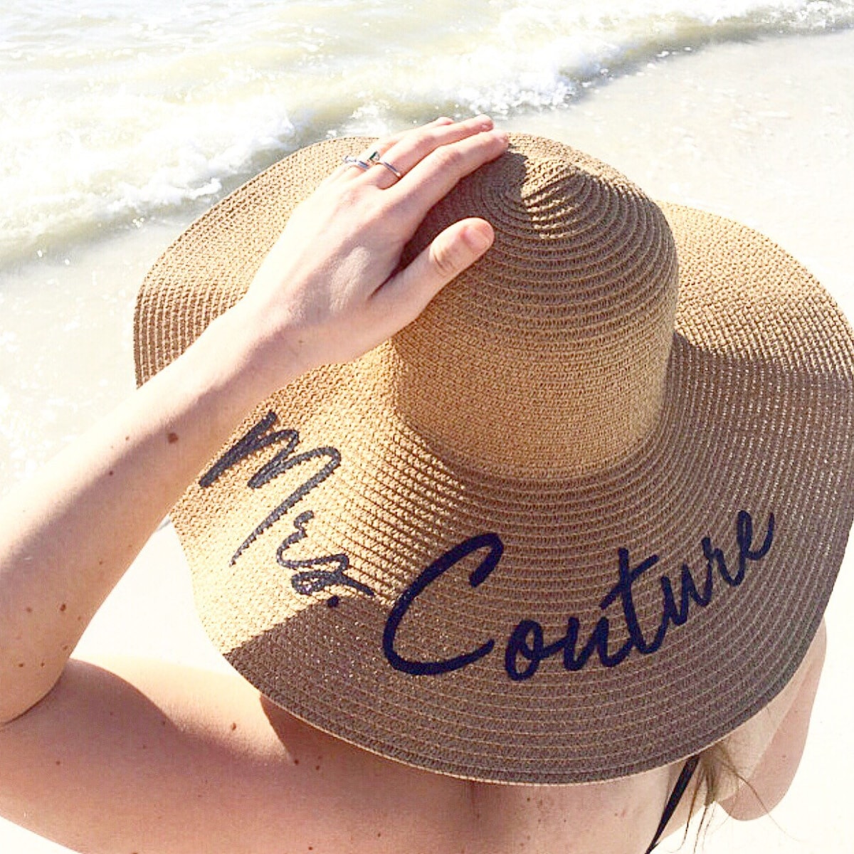 Floppy Beach Hat, Personalized Bride Hat, Floppy Hat With Name, Custom Personalized Beach Hat, Honeymoon Must Have, Honeymoon Gifts - Etsy