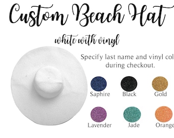 Custom Mrs Hat, Bride Hat, Beach hat, Custom floppy hat, Bride to be hat, Beach Bride, Just Married Hat, Honeymoon, Hat