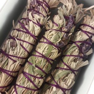 Lavender & Sage Smudge Sticks | Metaphysical Gifts | Spiritual | Ritual | Smudging Kit | Smudge Wand | Sage Bundle | Sage Stick | Saging