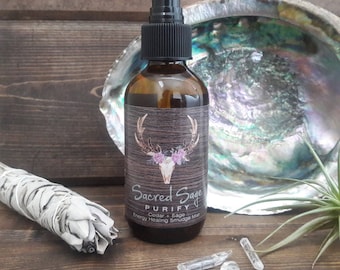 Sage + Cedar Smudge Spray / Metaphysical Gift / Smokeless Smudge / Smoke-Free Smudge / Cleansing / Protection / Meditation / Ritual Kit