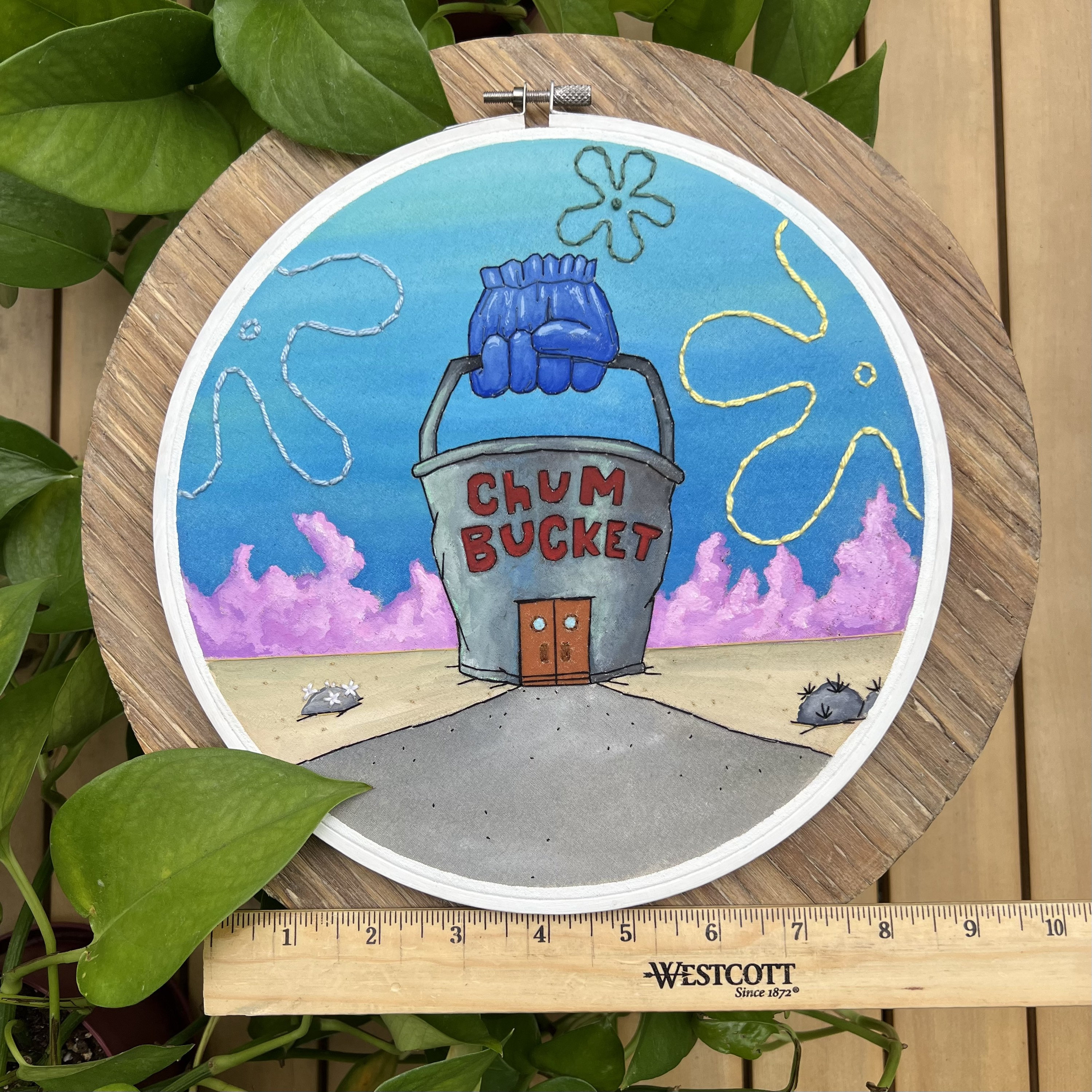 The Chum Bucket Embroidery Spongebob Squarepants Plankton Etsy