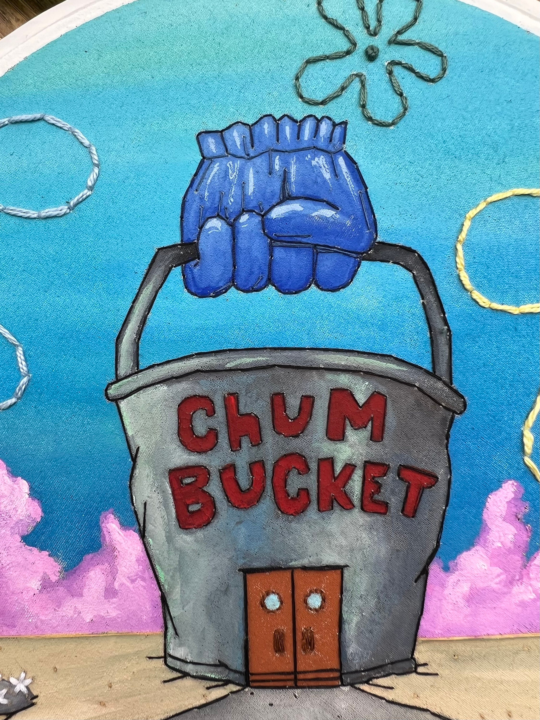 The Chum Bucket Embroidery Spongebob Squarepants Plankton Etsy