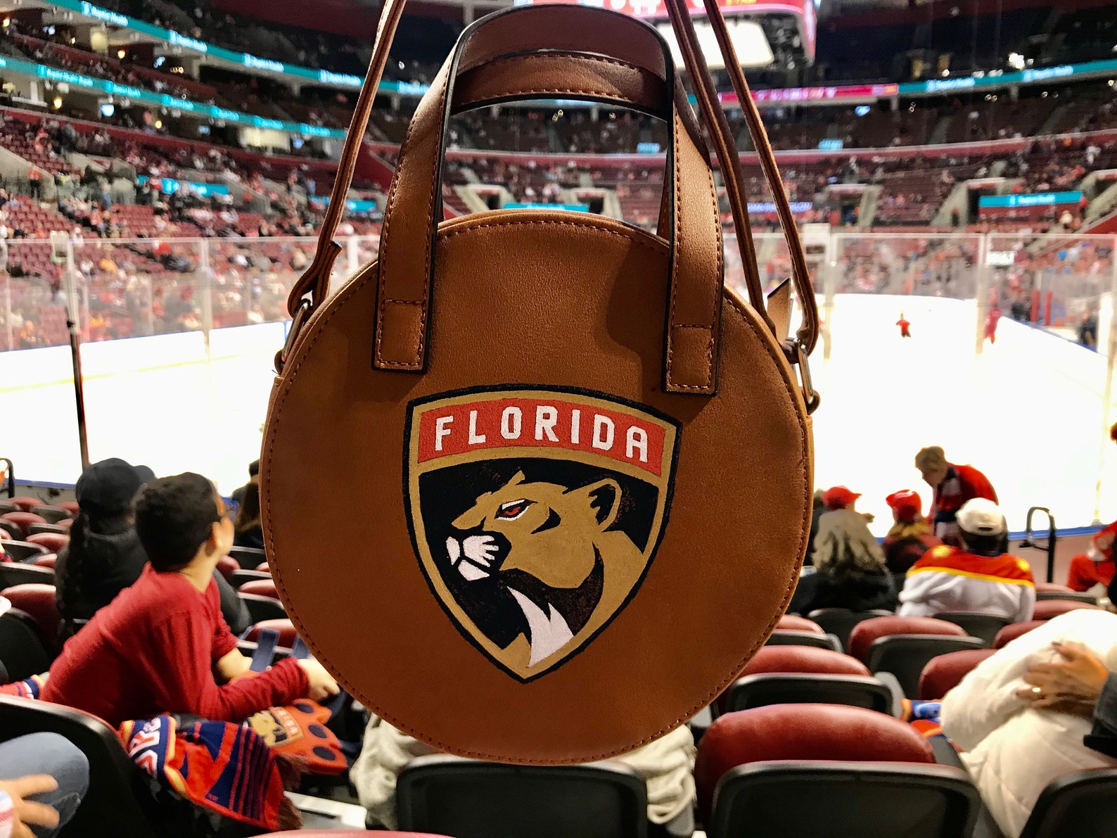 Custom Hand Drawn Game Day Hockey Puck Purse Etsy