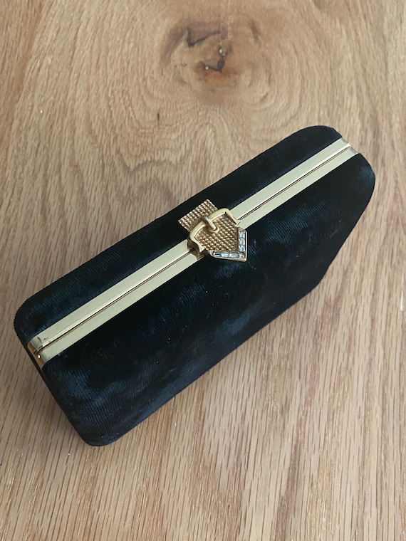 Volupte black velvet clutch