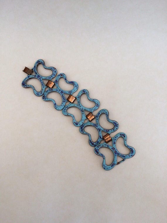 Vintage Modern Mid-Century Rebajes Copper Enamel B