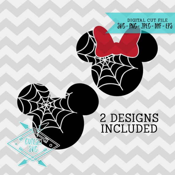 Mickey Minnie Spiderweb Heads SVG Disney Digital file