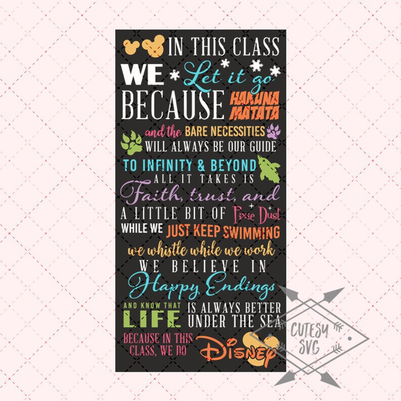 Download We Do Disney Class Classroom SVG Digital files Silhouette ...