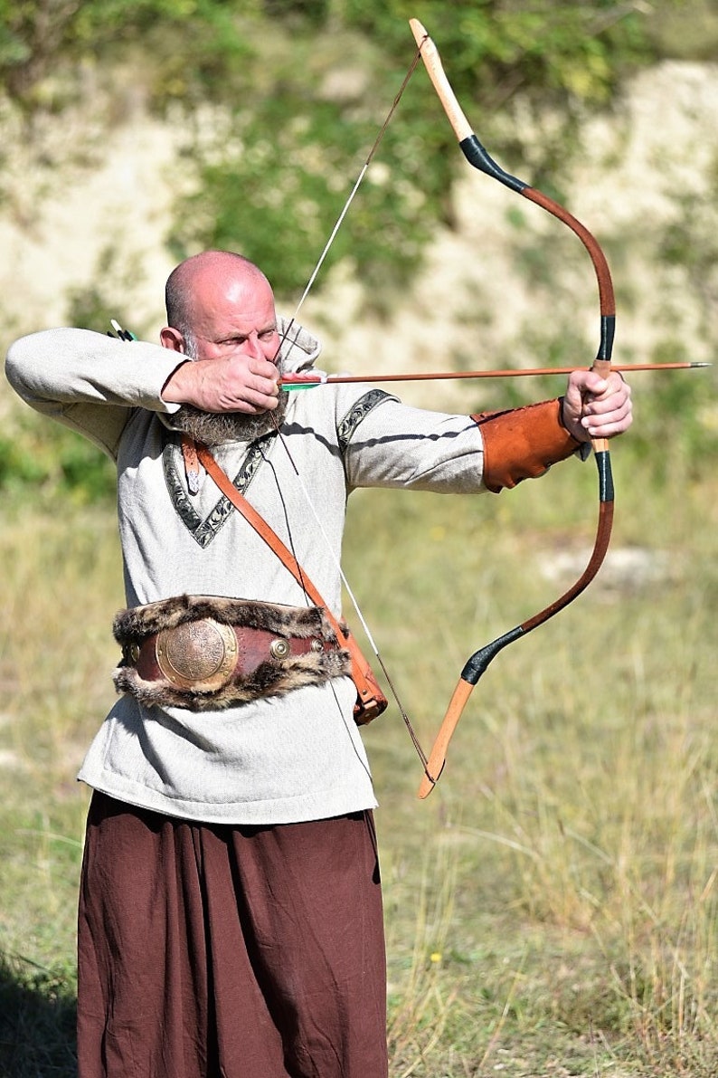 nature color fantasy archer from linen Tunic larp