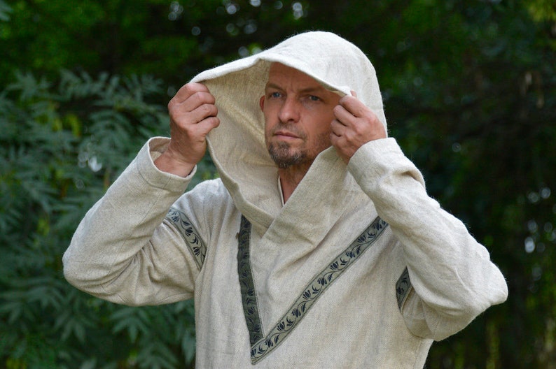 nature color fantasy archer from linen Tunic larp