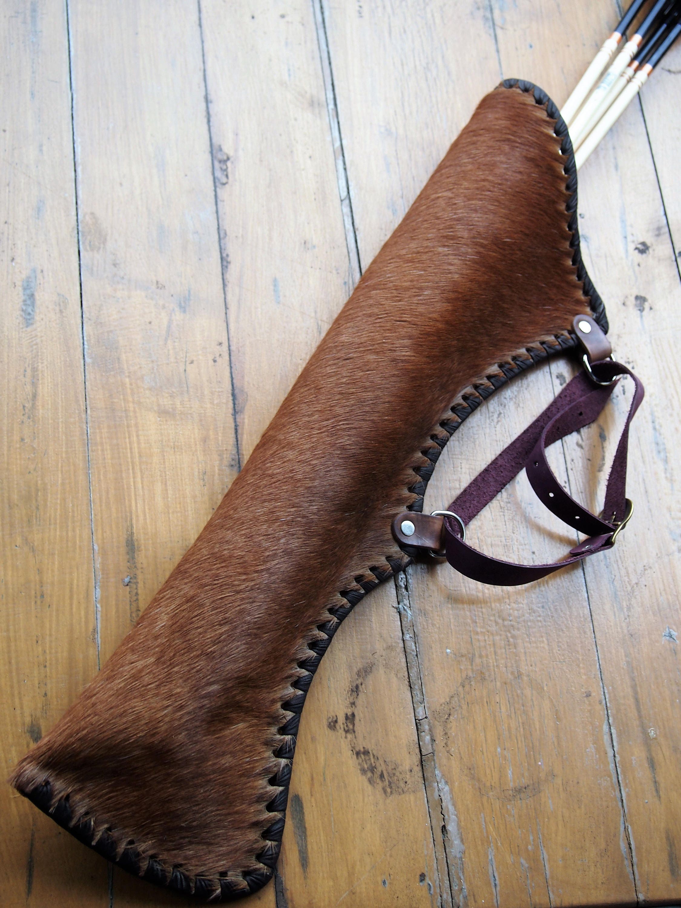 Quiver of horsehair . Genuine leather with horse hair Larp Etsy