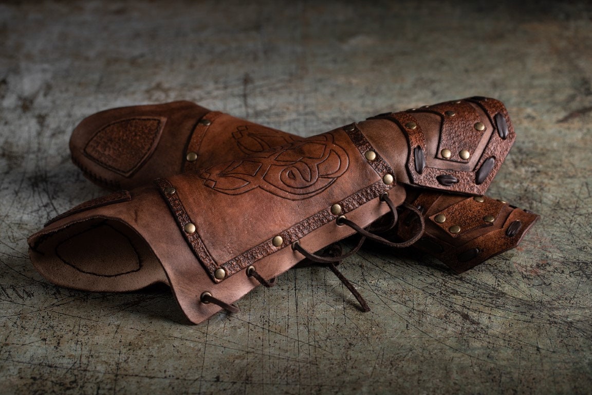 Custom hand made leather bracer, traditional, archery bracer Medieval