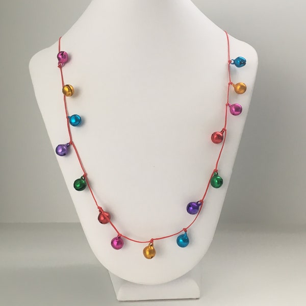 Christmas Jingle Bells Necklace with Silver Plated Magnetic Clasp