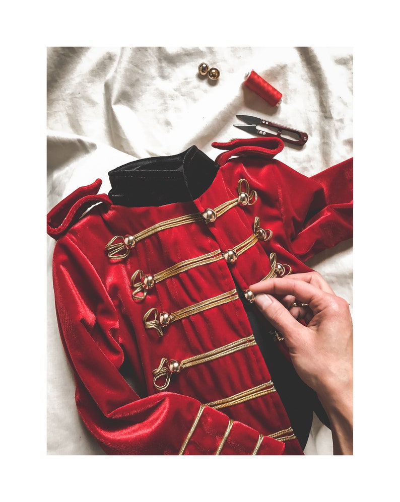 Max 54% OFF Super intense SALE Red Velvet Military Jacket - Party Nutcracker Costume Carnival