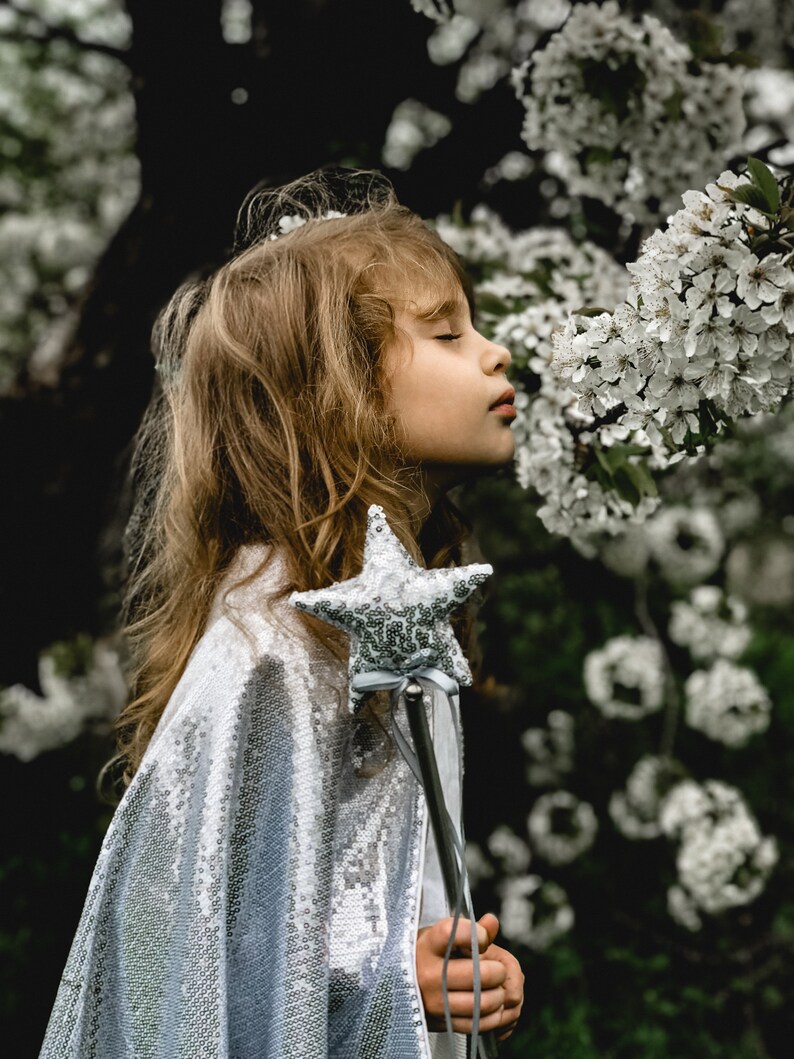 Gorgeous Sequin Cape Kids Cloak Dress Handmade Dress Princess Costume Soft Girl Gift Sequin Cape Costume Fabulous Girl Dress