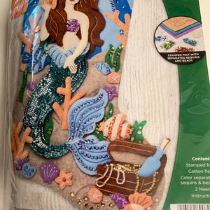 NEW sealed Bucilla Sea Princess Mermaid stocking kit 18” kit # 89072 from 2020