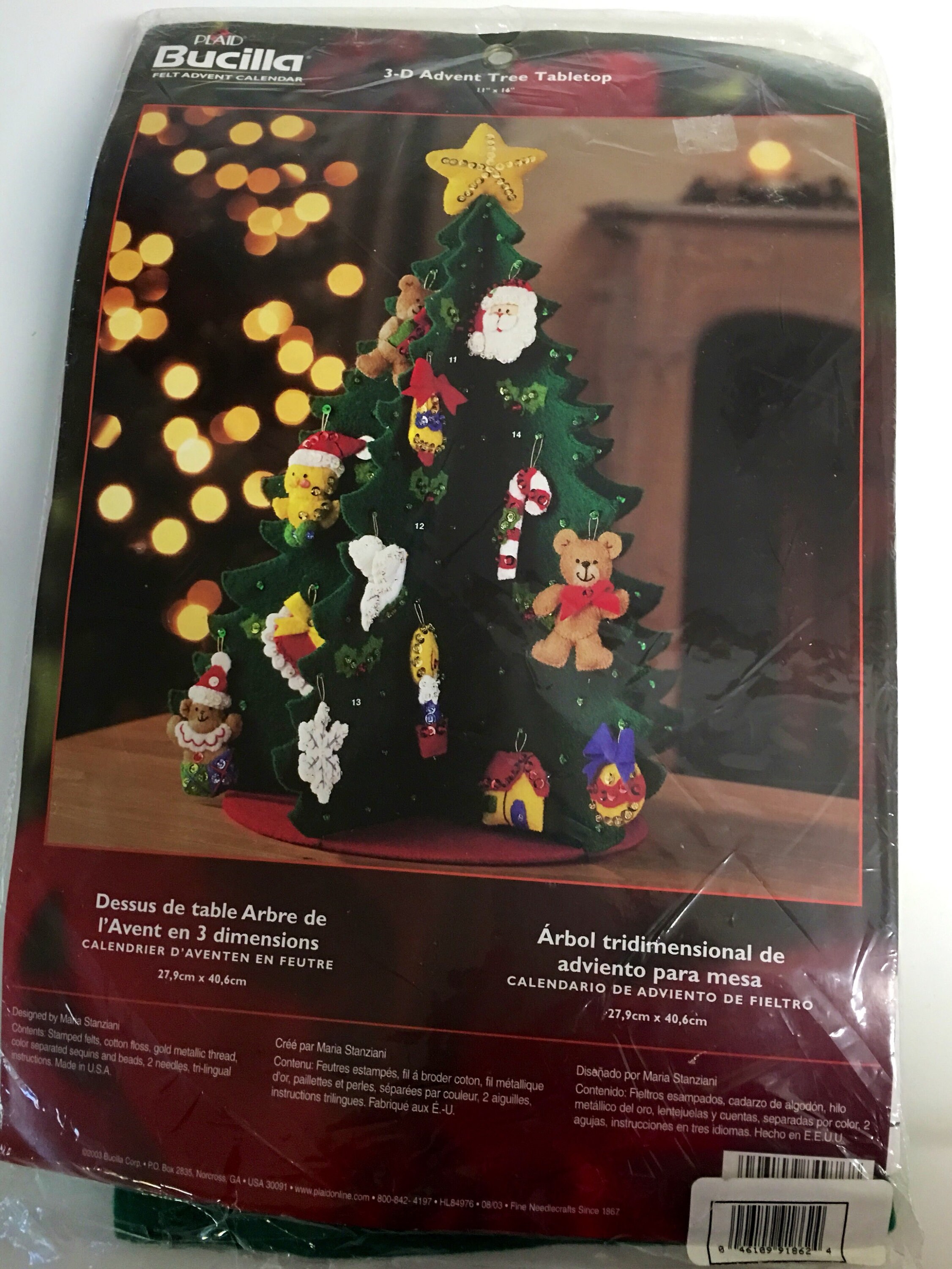 NEW Bucilla 3 D Advent Christmas Tree Table Top Decoration Feim 2004 Kit  84976 11 X 16 GREAT Felt - Etsy