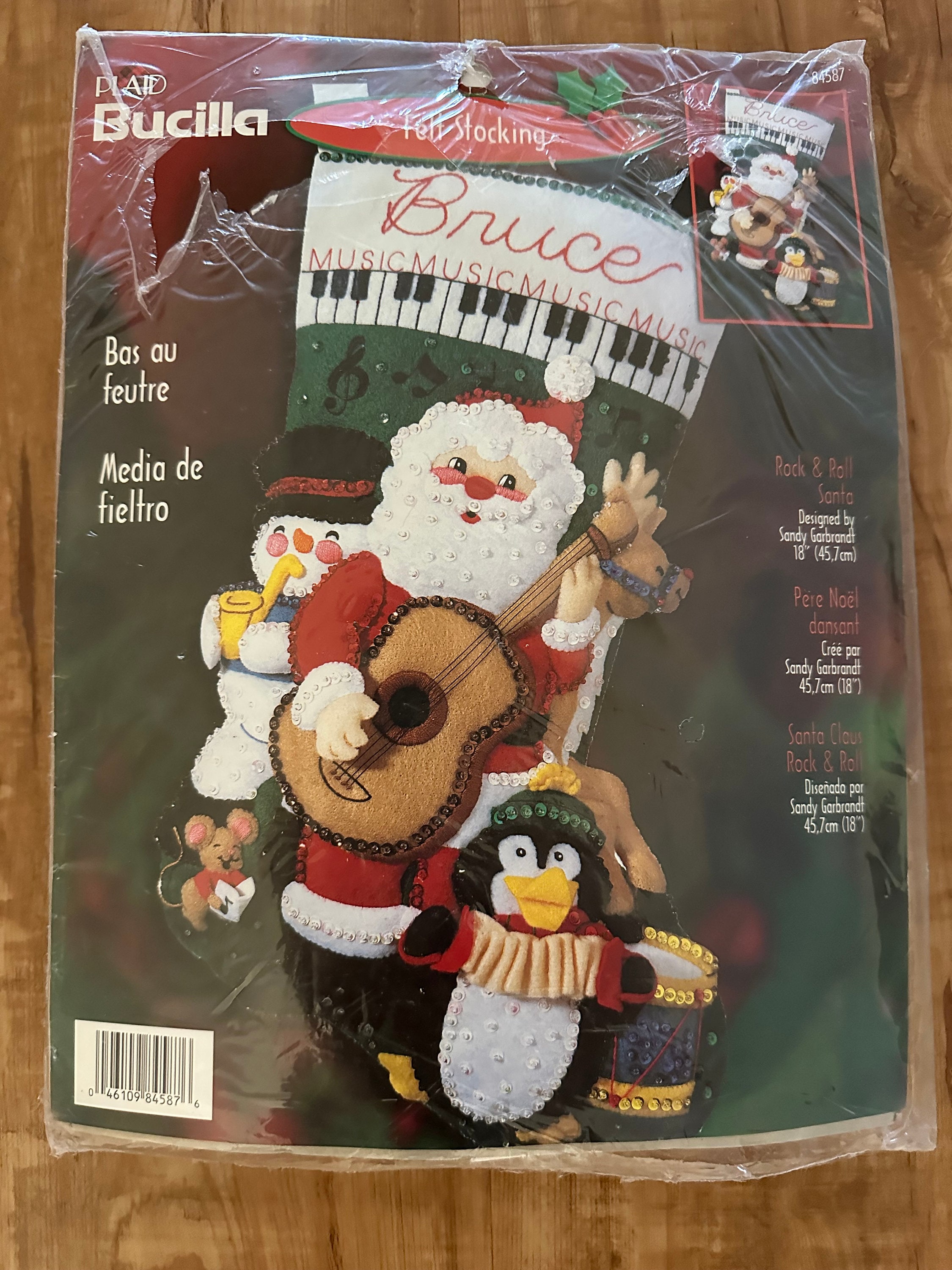 Bucilla Felt Applique Christmas Stocking Kit Santa and Friends 18 Felt  Applique Stocking Making Kit Perfect for DIY Holiday Needlepoint Arts and  Crafts 89330E
