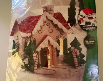 Bucilla Christmas Swing 18 Felt Stocking Kit 86185 Santa, Elf, Discontinued  DIY 
