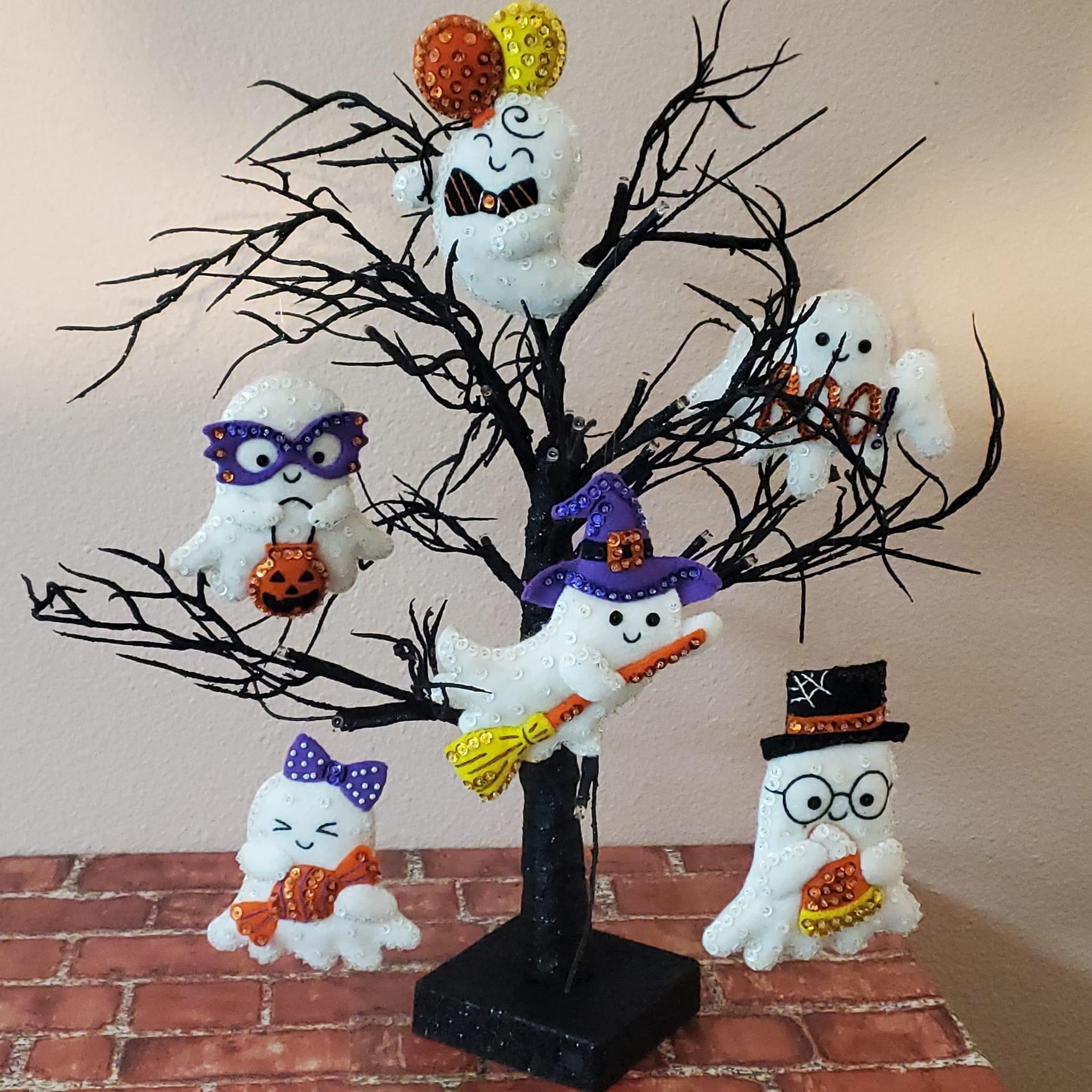 Ensemble de vecteurs d'ornement fantôme halloween efayant | Vecteur