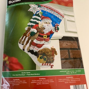 NEW sealed Bucilla Nordic Santa stocking kit 18&quot; from 2015 kit # 86647