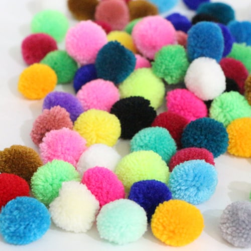100 Pieces Colorful Yarn Pom Poms Jewelry Making / Decoration - Etsy