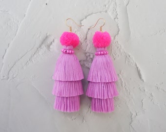 Cutest Mini 3 Layered Tassel Earrings