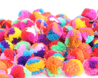 Handmade Wool 5 x 85 mm Pom Poms Bespoke Mixed Yarn Loose Pom Poms Wool Pom Pom Balls Custom Made Craft Pom Poms