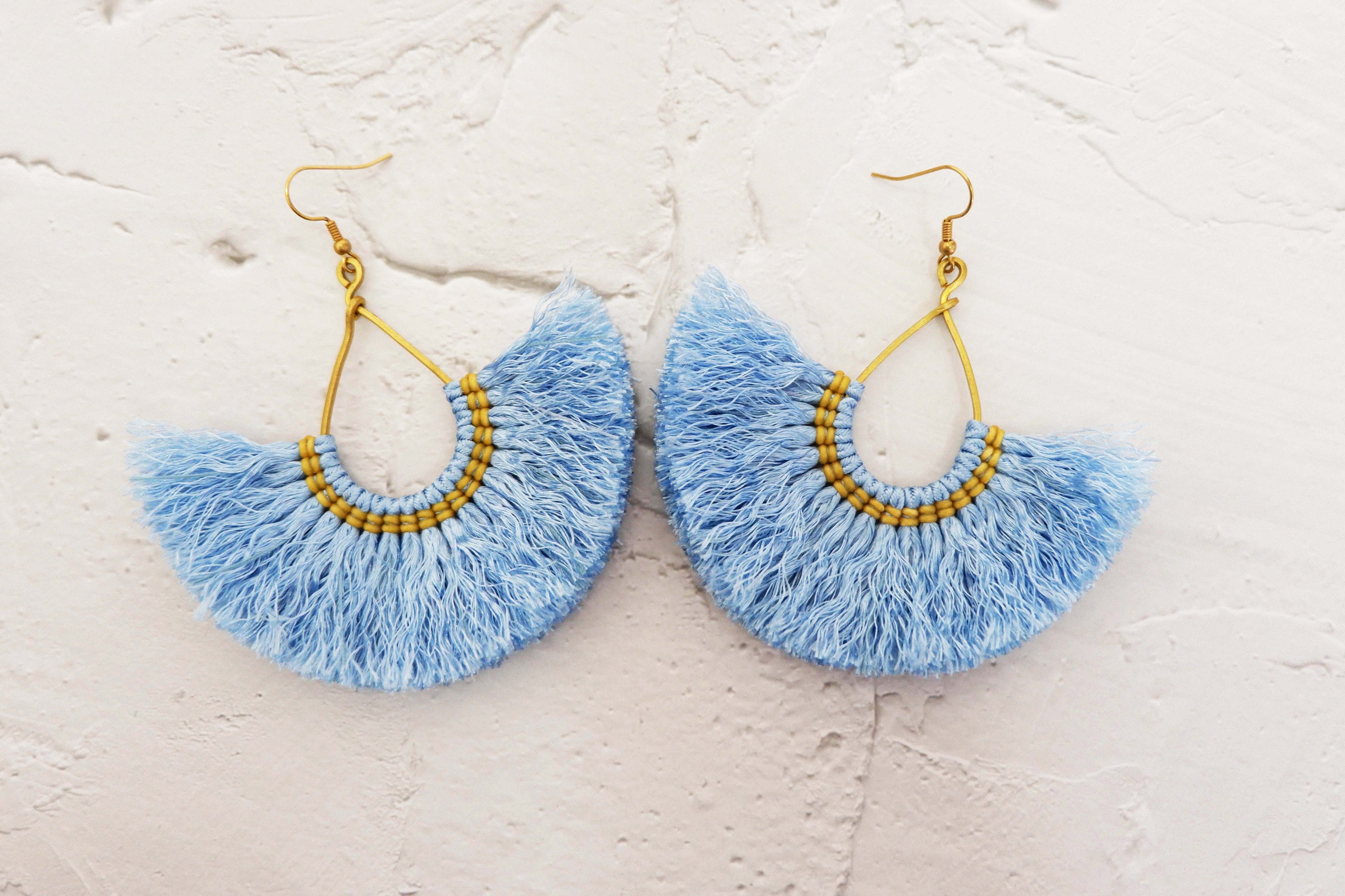 Parol earrings with yellow tassel main image 1