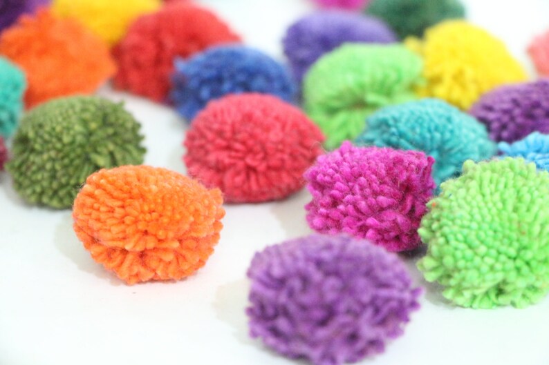 50 Pieces Cotton Hmong Pom Poms Jewelry Making / Decoration Etsy