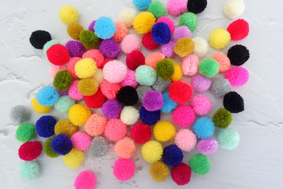 6 Large Yarn Pom Poms 3 Inch Custom Yarn Balls for Hats or Party  Decorations DIY Craft Pompoms 