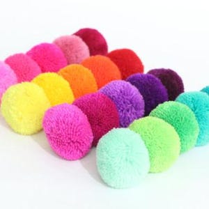 4 Set Of Worm Pompoms Keychain With 5 Colored Handmade Accessories