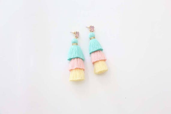 Pastel tassel earrings sale