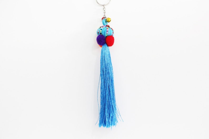 Mixed Colors 5 Pcs Yarn Ball Keychain With Tassel Etsy