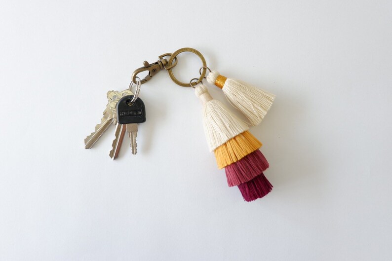 Four Layered Tassel Keychain Hmong Tassel Keychain Etsy