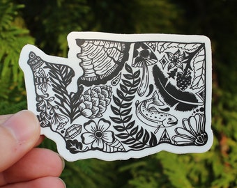 Washington State Vinyl Sticker: PNW Art Decal