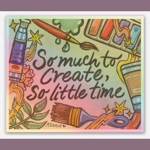 Creative Artist Vinyl Sticker 3” Holographic, Art Lover Sticker, Creative Quote Sticker, Colorful Decal, Creative Hobby Sticker, Artist Gift