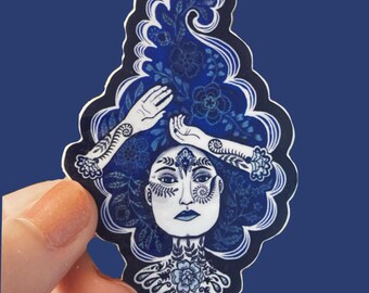 Flower Goddess Vinyl Sticker: Nature Lover Decal (3 inch)