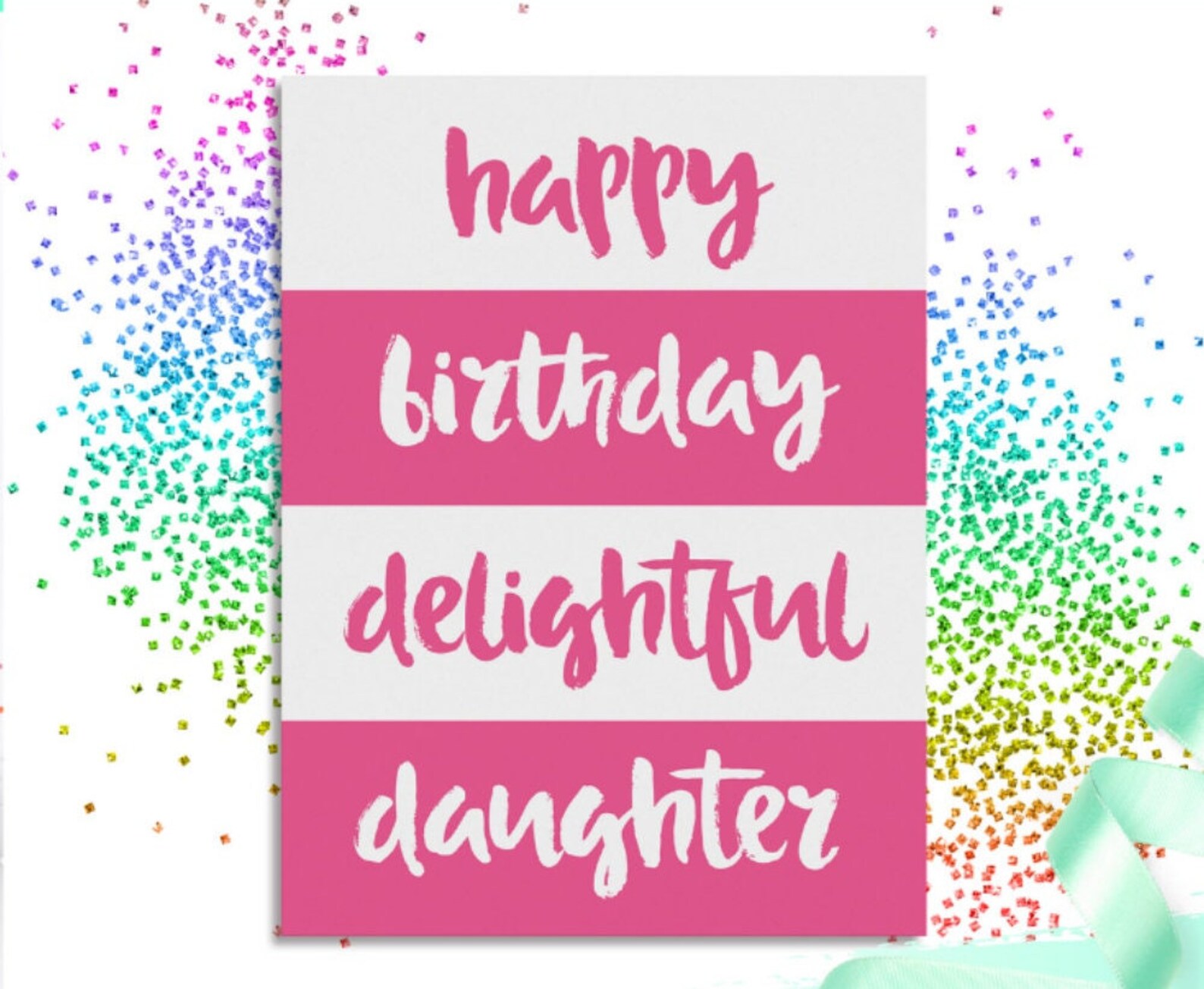 Daughter Birthday Card Printable Pink Birthday Card Daughter - Etsy