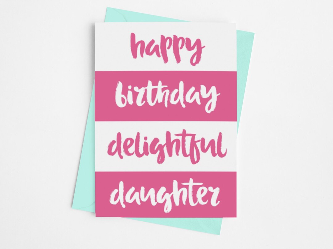 Daughter Birthday Card Printable Pink Birthday Card Daughter - Etsy