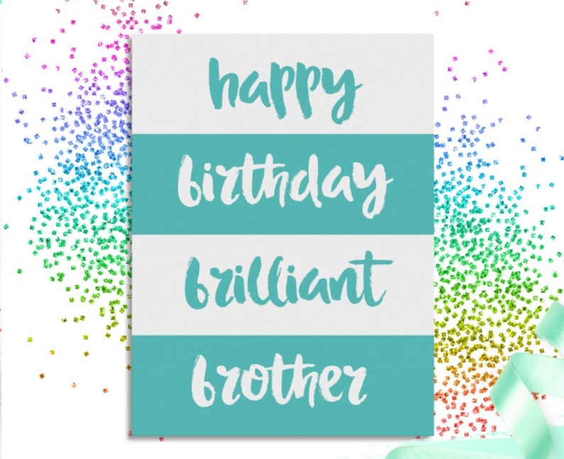 Brother Birthday Card Printable Birthday Card for Brother - Etsy