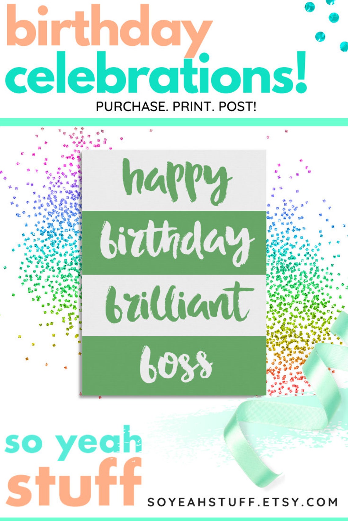boss birthday card boss day gift printable birthday card for etsy