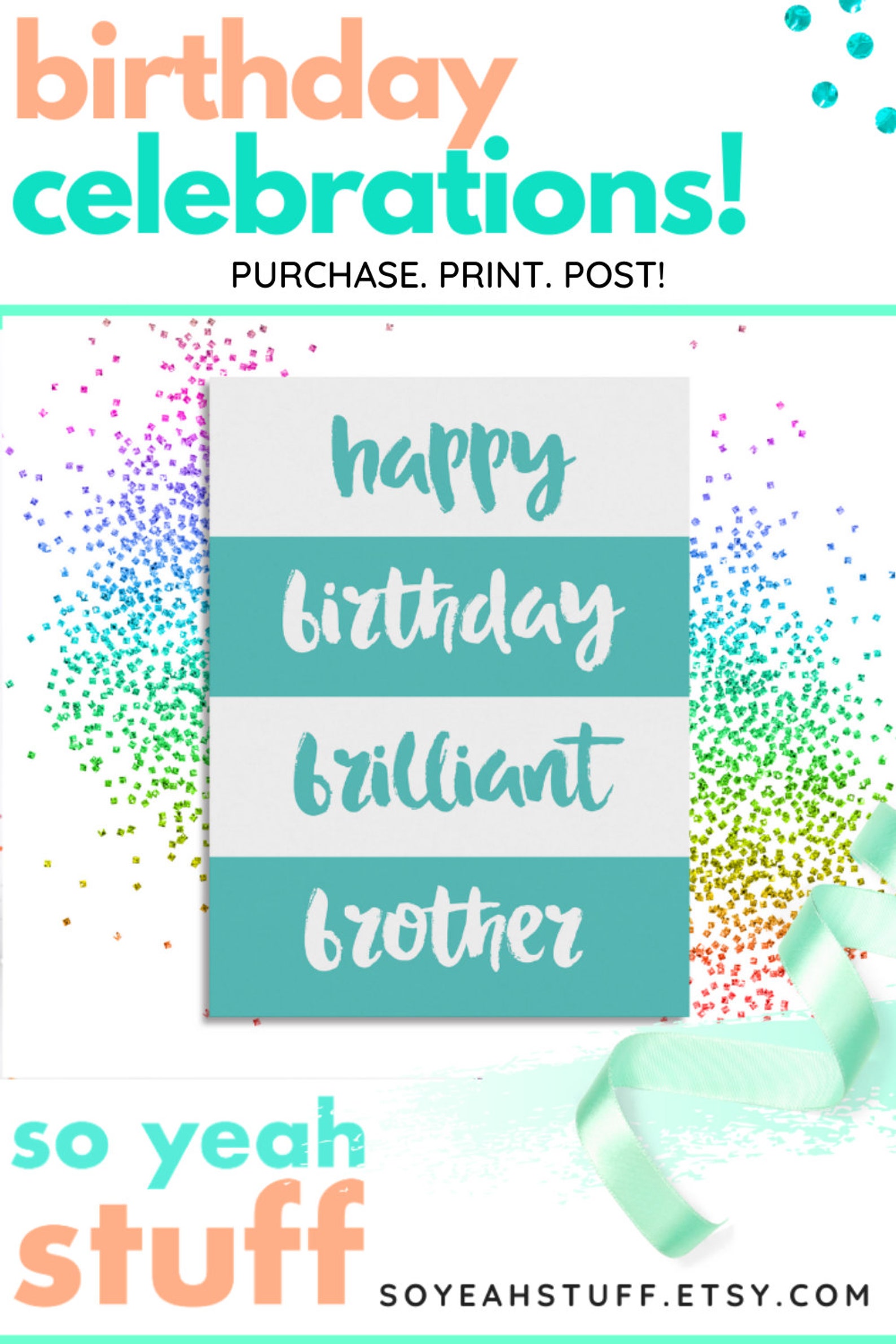 Brother Birthday Card Printable Birthday Card for Brother | Etsy