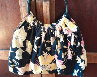 Vintage French Floral Tapestry Bag with Matching Purse