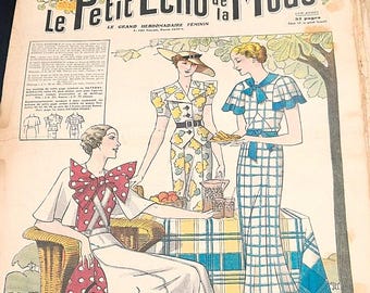 Antique French Fashion Magazines: Le Petit Echo de la Mode (1930s Bundle)