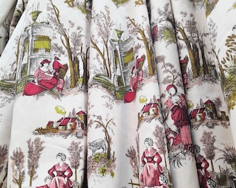 アンティーク カーテン生地 トワル ド ジュイ ロマネックス ブサック