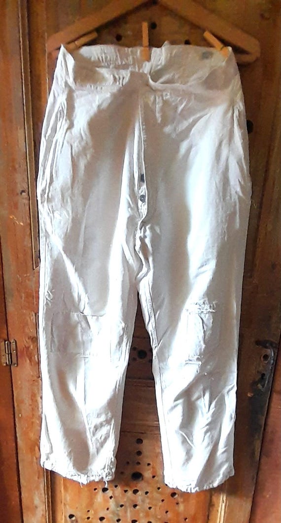 30's 40's french pant boro 襤褸 Antique FRENCH Mens Cotton Unisex Cotton Military Pants